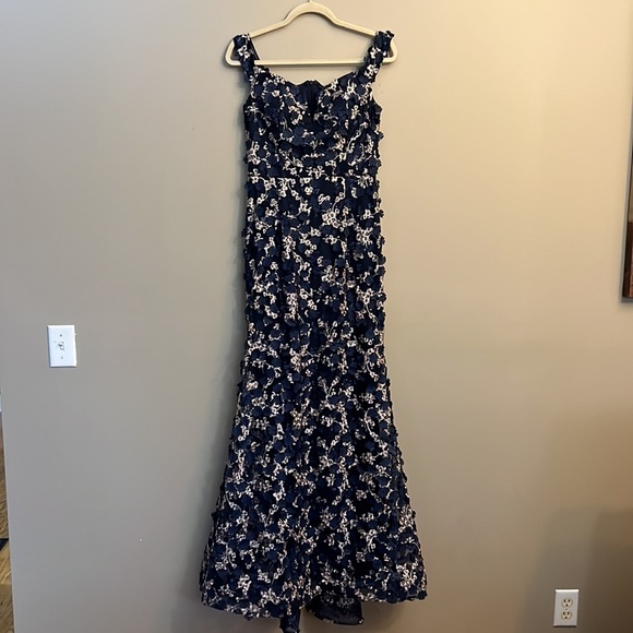 XSCAPE Off-the-Shoulder Embroidered Floral Lace Gown - Picture 8 of 17